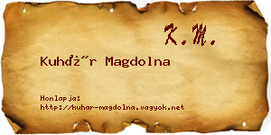Kuhár Magdolna névjegykártya