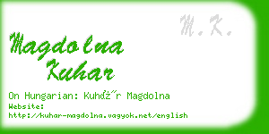 magdolna kuhar business card